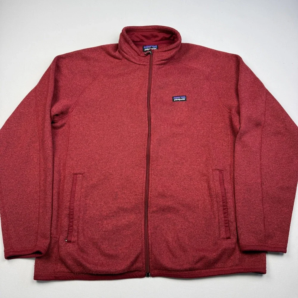 Patagonia Jacket Mens Large Red Better Sweater Fleece Full Zip Outdoor Hiking